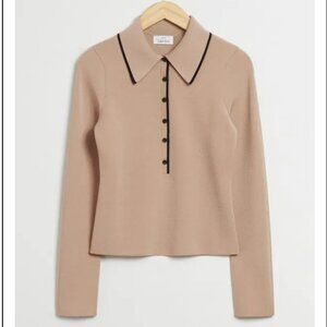 Fitted Sporty Style Polo Shirt